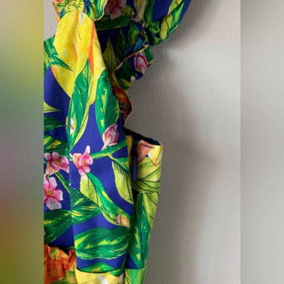 FARM Rio Tropical Print Mini Dress - Green, Yellow, Orange - Picture 13 of 16